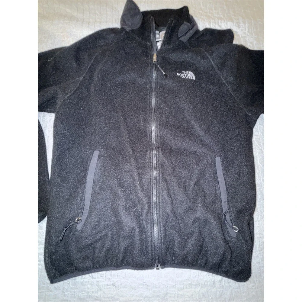 Vintage The North Face Mens Large Black‎ Fleece Full Zip Jacket Y2K 90s Polartec